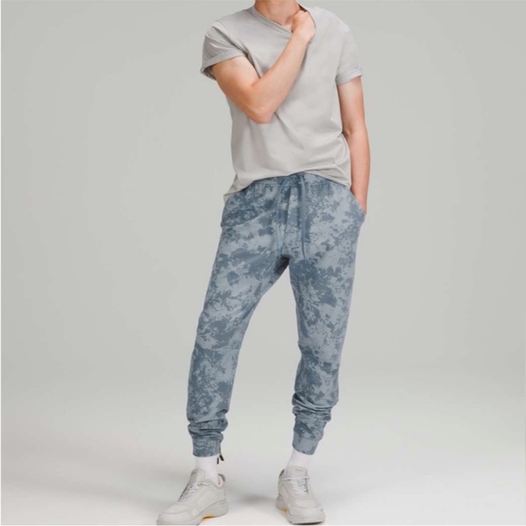 Lululemon Men City Sweat Jogger French Terry Spectral Chambray River Blue Sz L - Picture 2 of 13